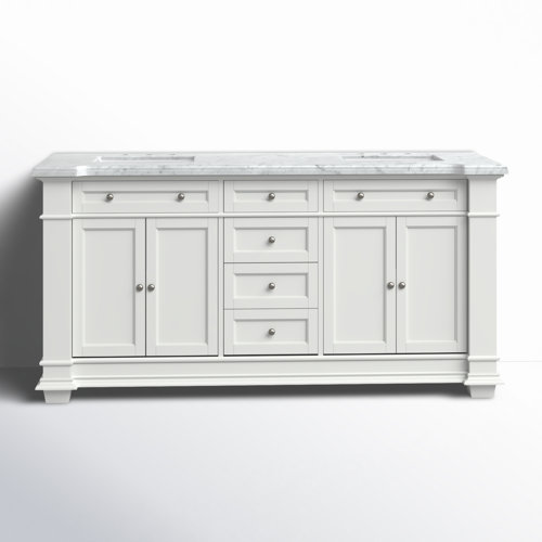 Rea 72'' Double Bathroom Vanity with Carrara Marble Top & Reviews